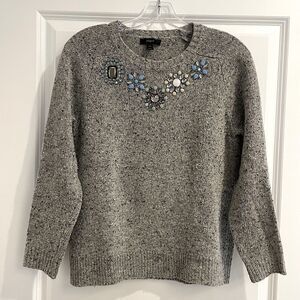 EUC J. Crew Sweater with Beaded Neckline Sz. XS